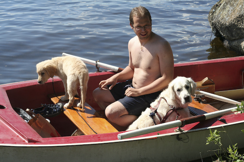Johannes och hundarna i båten